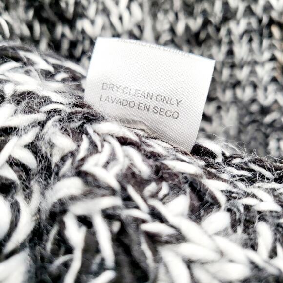 Solemio Black & White Oversized Chunky Cable Knit Long Cardigan Women’s Size S/M - Picture 8 of 8